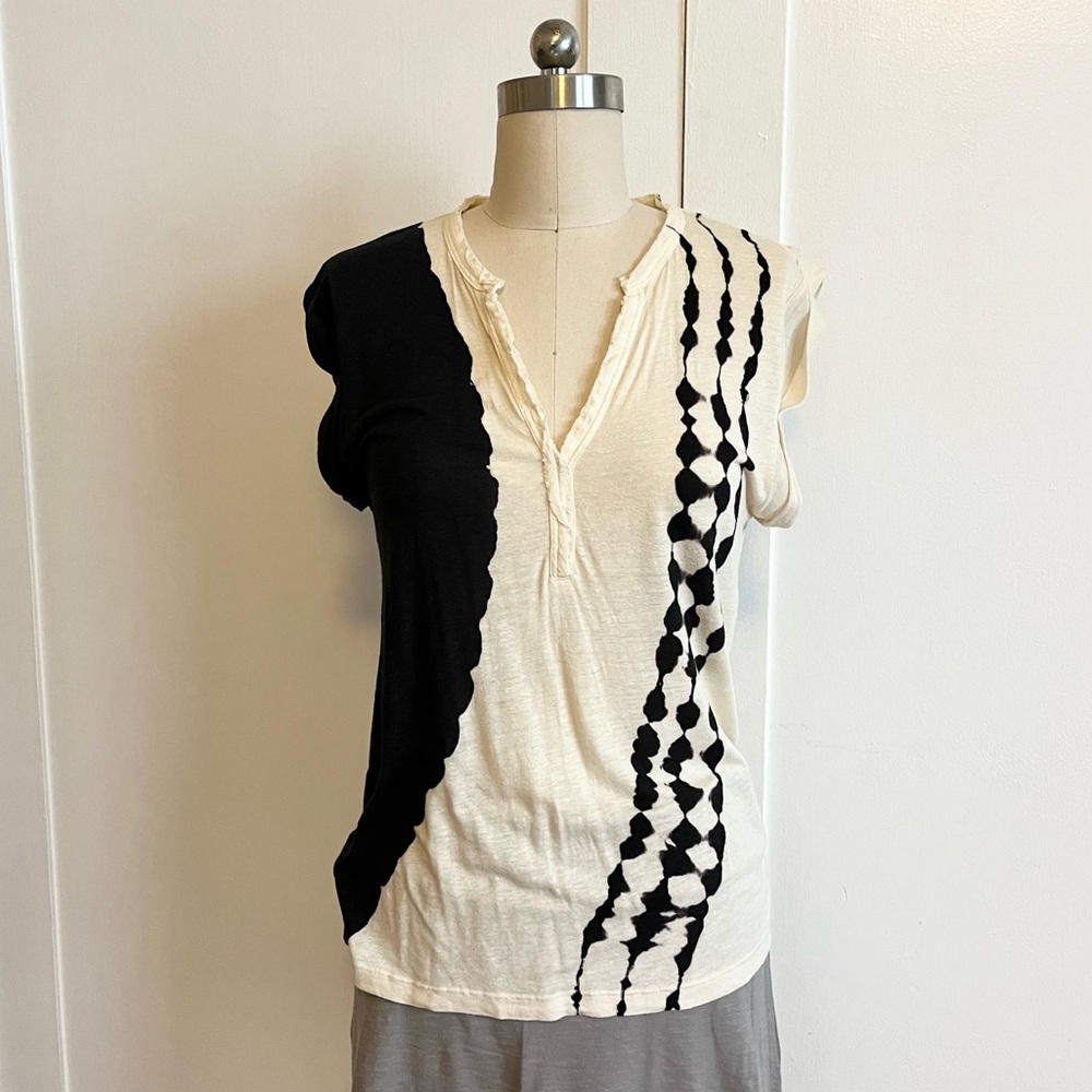 Young Fabulous & Broke Black and Cream Patterned Blouse